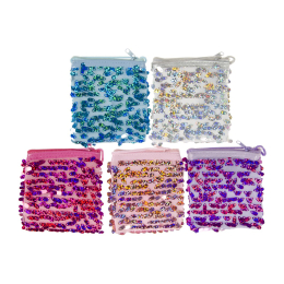 0224 GIRL PURSE GLITTER W ROPE PP °°